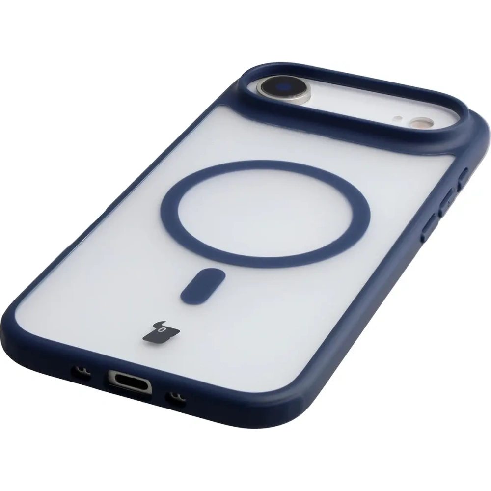 Etui z pierścieniem magnetycznym Bizon Case MatteO do Apple iPhone 17 Air przydymione-granatowe