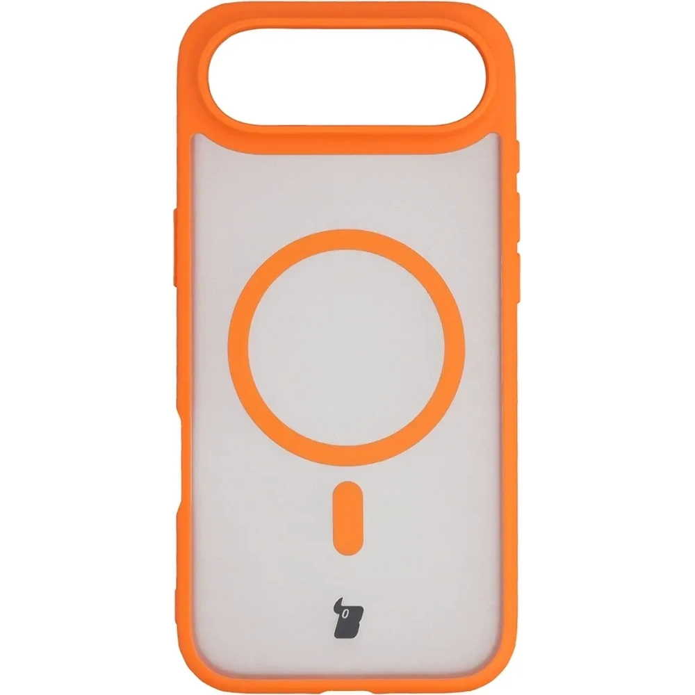 Etui z pierścieniem magnetycznym Bizon Case MatteO do Apple iPhone 17 Air przydymione-pomarańczowe