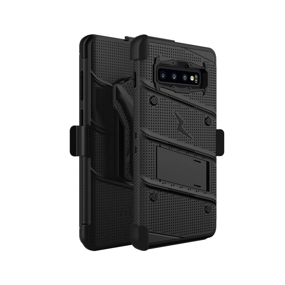 Wholesale Zizo Bolt Cover - Case for Samsung Galaxy S10 & Kickstand and Holster (Black/Black) - ZIZ004BLK - {ean13} - Hurt
