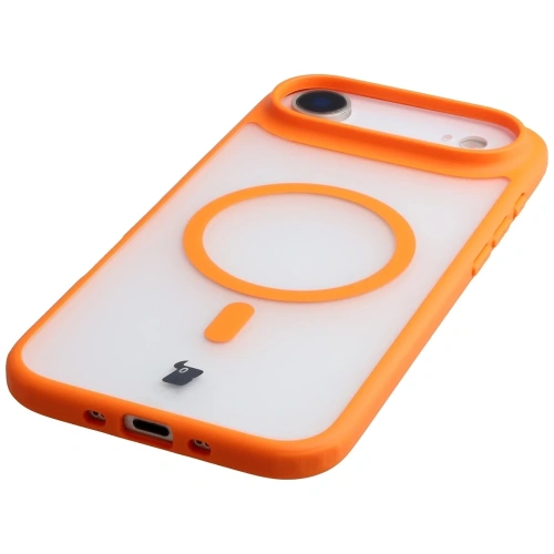 Etui z pierścieniem magnetycznym Bizon Case MatteO do Apple iPhone Air przydymione-pomarańczowe