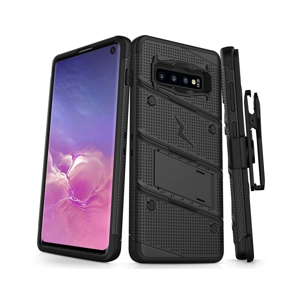 Wholesale Zizo Bolt Cover - Case for Samsung Galaxy S10 & Kickstand and Holster (Black/Black) - ZIZ004BLK - {ean13} - Hurt