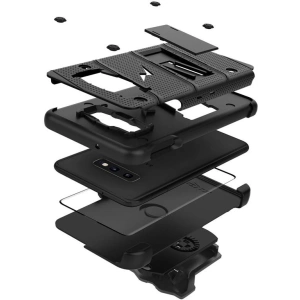 Hurtownia GSM - Husă de protecție Zizo Bolt pentru Samsung Galaxy S10e cu sticlă 9H pe ecran + suport și prindere pentru curea (Negru/Negru) - ZIZ001BLK - {ean13} - Hurt