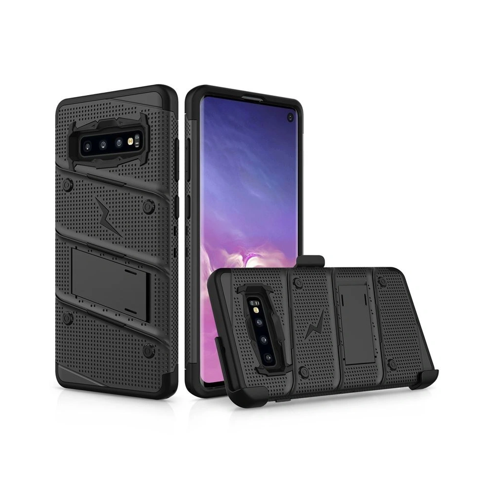 Hurtownia GSM - Pancéřové pouzdro Zizo Bolt Cover Samsung Galaxy S10 a základna & držák na opasek (Černá/Černá) - ZIZ004BLK - {ean13} - Hurt