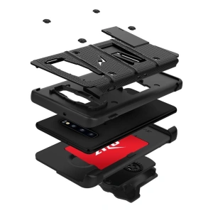 Wholesale Zizo Bolt Cover - Case for Samsung Galaxy S10 & Kickstand and Holster (Black/Black) - ZIZ004BLK - {ean13} - Hurt