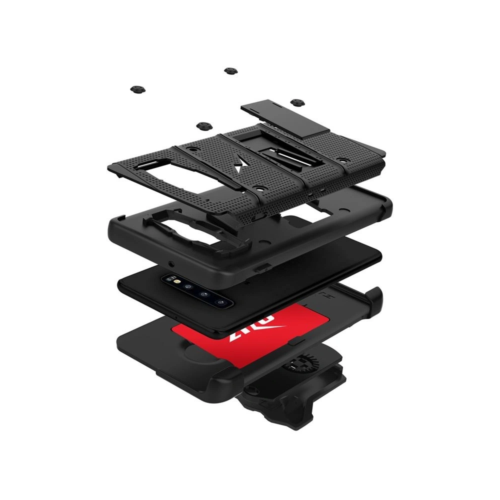 Wholesale Zizo Bolt Cover - Case for Samsung Galaxy S10 & Kickstand and Holster (Black/Black) - ZIZ004BLK - {ean13} - Hurt