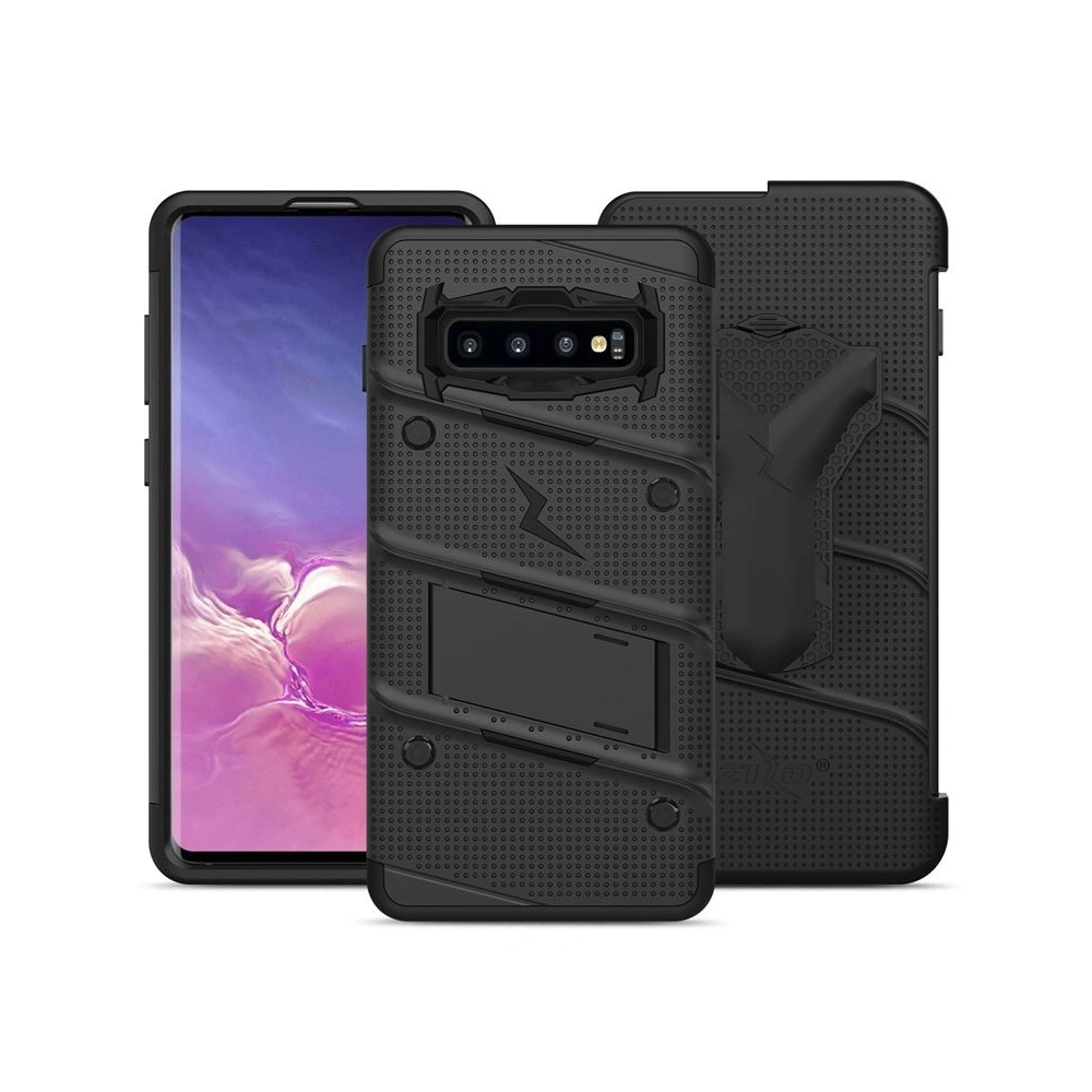 Wholesale Zizo Bolt Cover - Case for Samsung Galaxy S10 & Kickstand and Holster (Black/Black) - ZIZ004BLK - {ean13} - Hurt