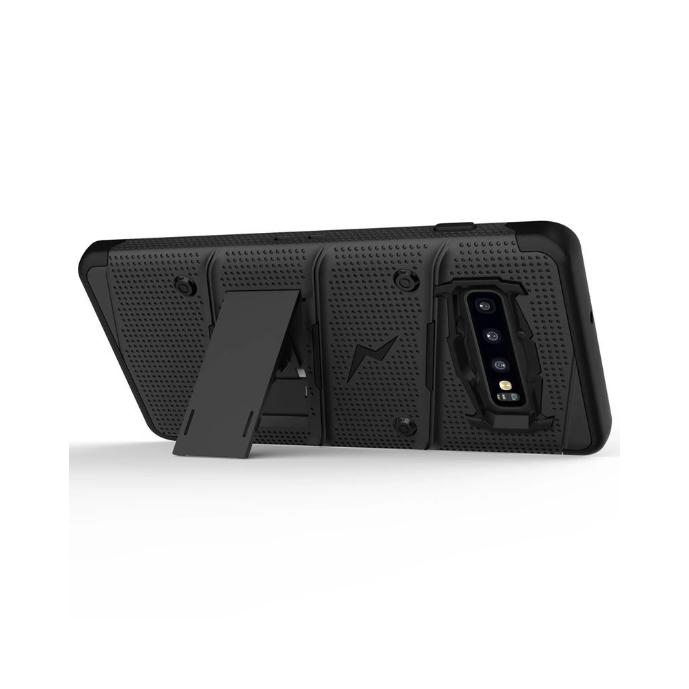 Wholesale Zizo Bolt Cover - Case for Samsung Galaxy S10 & Kickstand and Holster (Black/Black) - ZIZ004BLK - {ean13} - Hurt