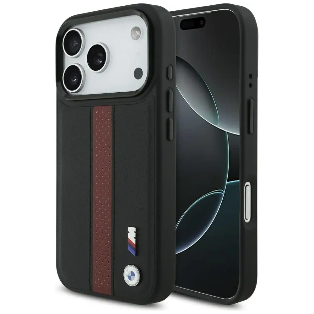 Etui BMW M Perforated Stripe Logo MagSafe do Apple iPhone 17 Pro czerwony