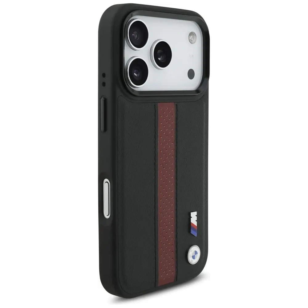 Etui BMW M Perforated Stripe Logo MagSafe do Apple iPhone 17 Pro czerwony
