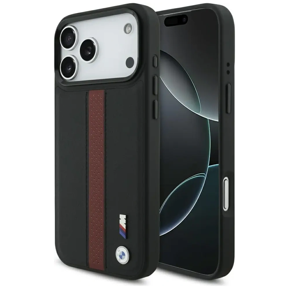 Etui BMW M Perforated Stripe Logo MagSafe do Apple iPhone 17 Pro Max czerwony
