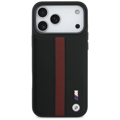 Etui BMW M Perforated Stripe Logo MagSafe do Apple iPhone 17 Pro Max czerwony