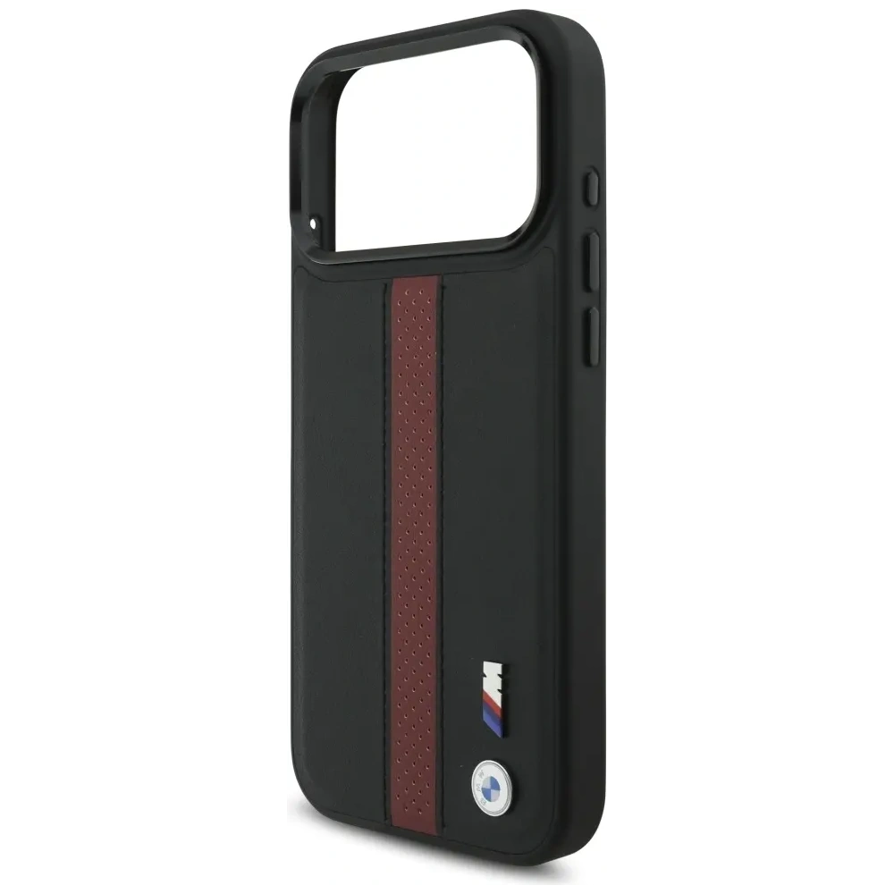 Etui BMW M Perforated Stripe Logo MagSafe do Apple iPhone 17 Pro Max czerwony