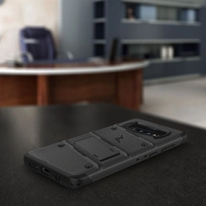 Hurtownia GSM - Pancerne etui Zizo Bolt Cover Samsung Galaxy S10 oraz podstawka & uchwyt do paska (Black/Black) - ZIZ004BLK - {ean13} - Hurt
