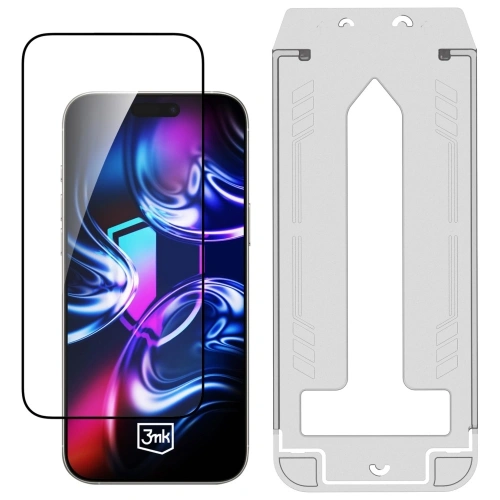 Szkło hartowane 3MK HardGlass Max z aplikatorem do Apple iPhone 16 Pro / 17