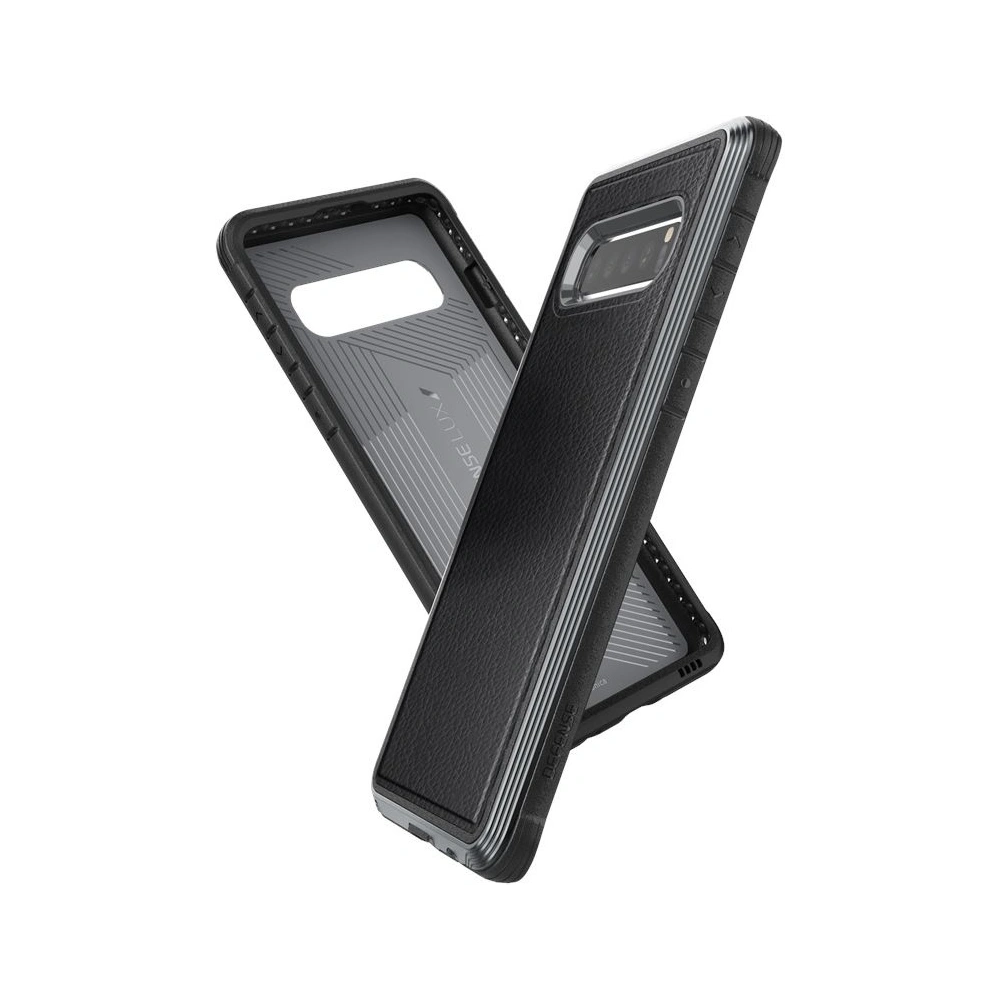 Hurtownia GSM - Hliníkový kryt X-Doria Defense Lux Samsung Galaxy S10 (Test pádu 3m) (Černá kůže) - XDR004BLK - {ean13} - Hurt