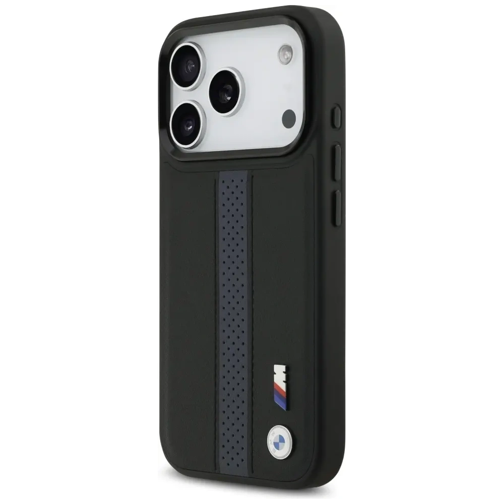 Etui BMW M Perforated Stripe Logo MagSafe do Apple iPhone 17 Pro niebieski