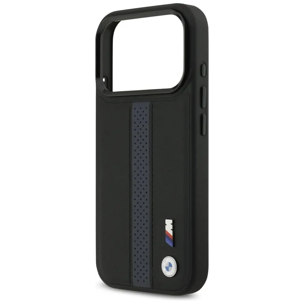 Etui BMW M Perforated Stripe Logo MagSafe do Apple iPhone 17 Pro niebieski