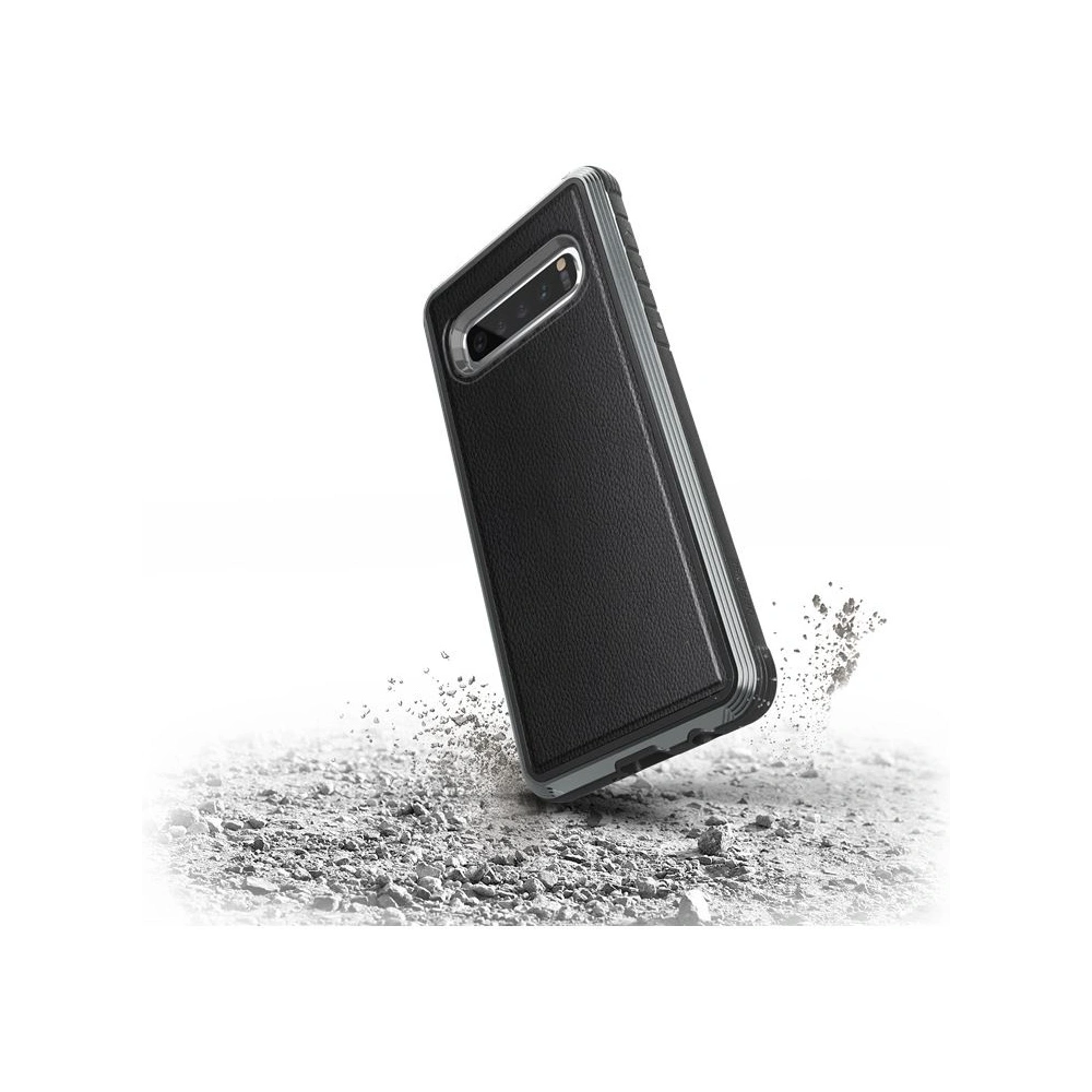 Hurtownia GSM - Hliníkový kryt X-Doria Defense Lux Samsung Galaxy S10 (Test pádu 3m) (Černá kůže) - XDR004BLK - {ean13} - Hurt