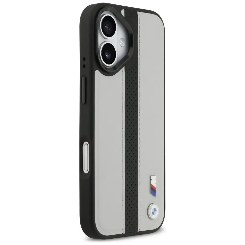 Etui BMW M Perforated Stripe Logo MagSafe do Apple iPhone 17 szary