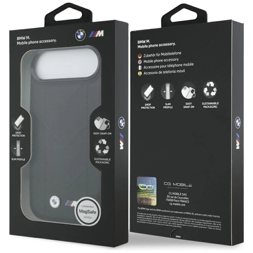 Etui BMW M Quilted Logo MagSafe do Apple iPhone Air czarny