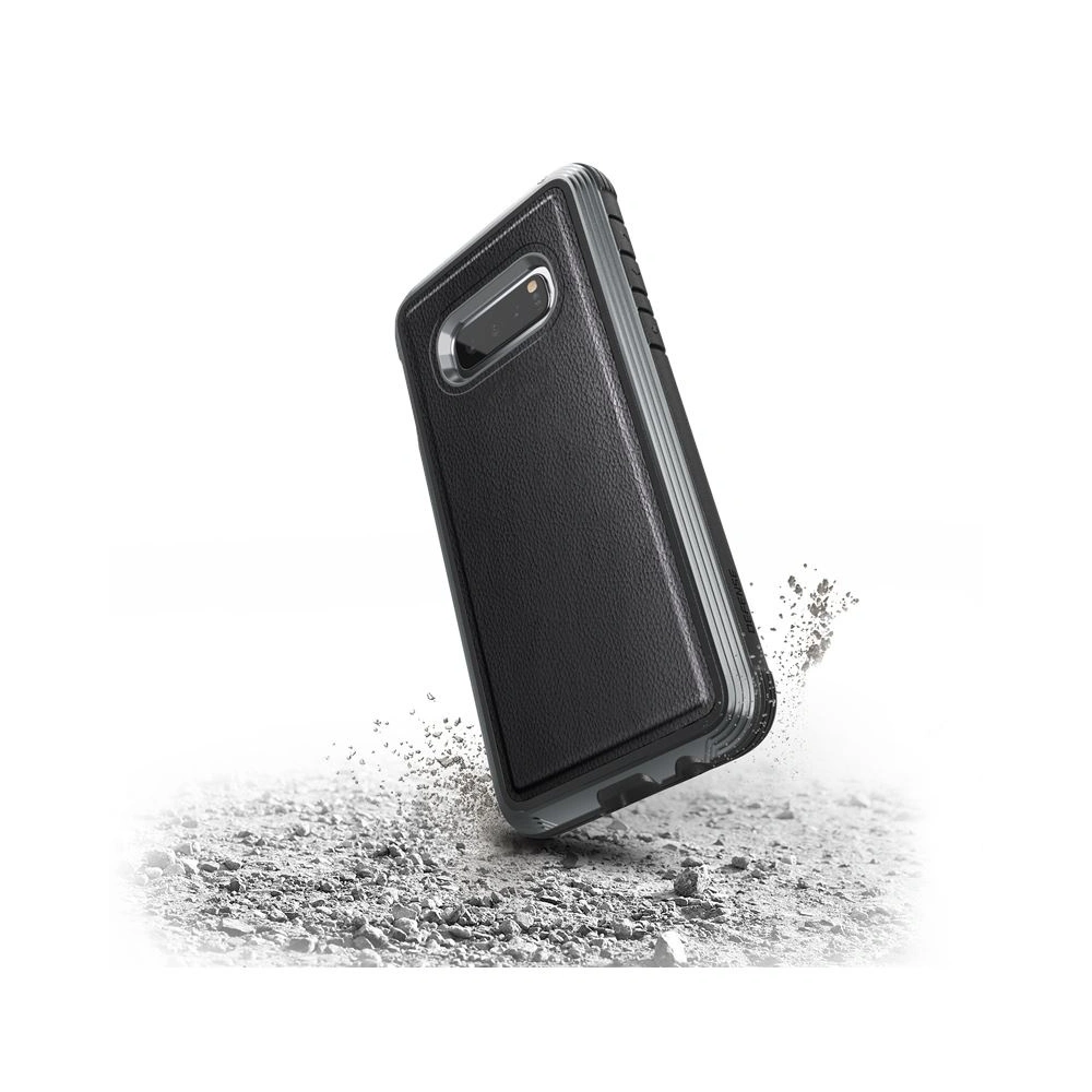 Hurtownia GSM - Hliníkové pouzdro X-Doria Defense Lux Samsung Galaxy S10e (Test pádu 3m) (Černá kůže) - XDR006BLK - {ean13} - Hurt