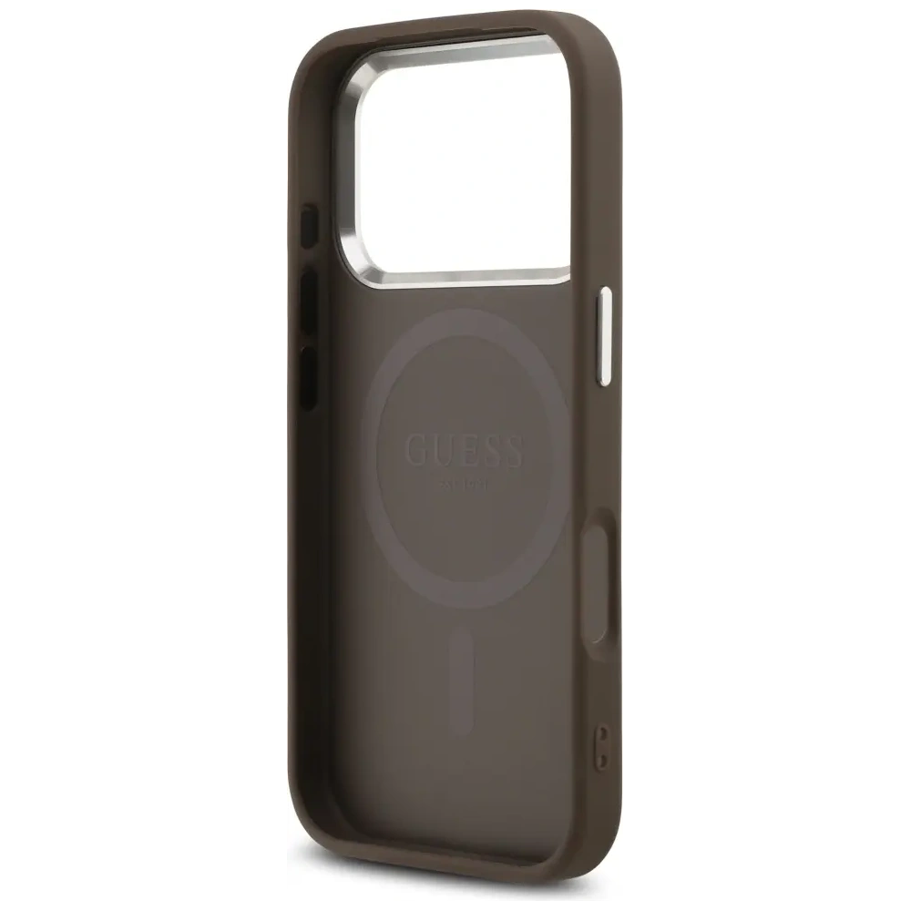 Etui Guess 4G Classic Logo MagSafe do Apple iPhone 17 Pro brązowy