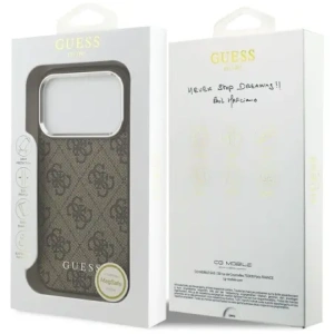 Etui Guess 4G Classic Logo MagSafe do Apple iPhone 17 Pro Max brązowy