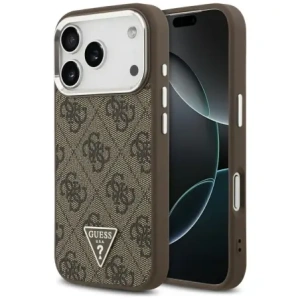 Etui Guess 4G Triangle Logo MagSafe do Apple iPhone 17 Pro brązowy srebrny
