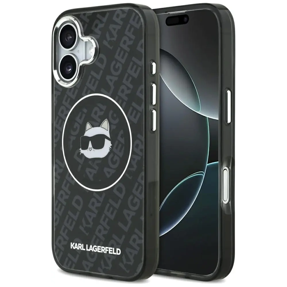Etui Karl Lagerfeld IML Choupette Head Logo MagSafe do Apple iPhone 17 czarny