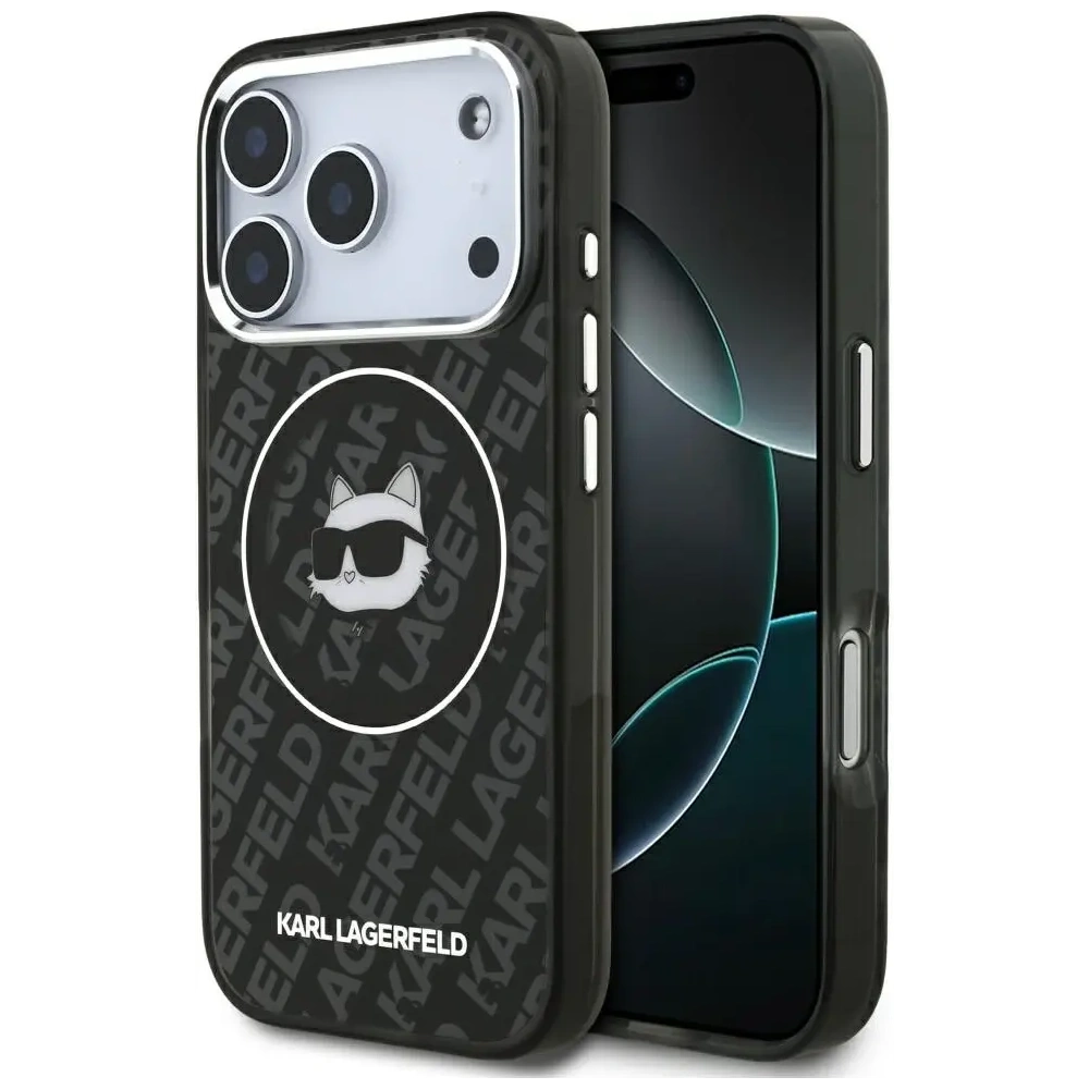 Etui Karl Lagerfeld IML Choupette Head Logo MagSafe do Apple iPhone 17 Pro czarny