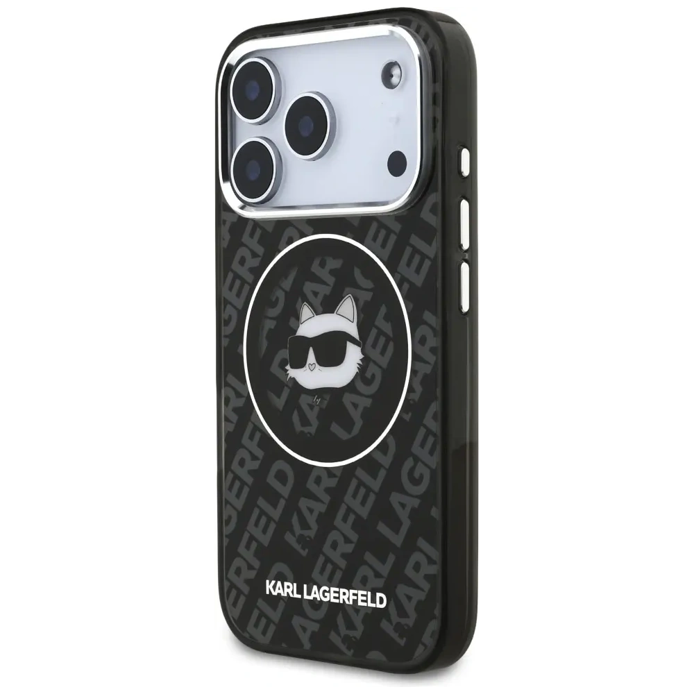 Etui Karl Lagerfeld IML Choupette Head Logo MagSafe do Apple iPhone 17 Pro czarny