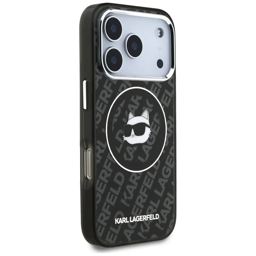 Etui Karl Lagerfeld IML Choupette Head Logo MagSafe do Apple iPhone 17 Pro czarny
