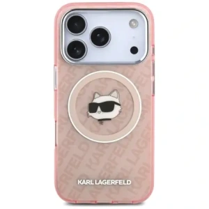 Etui Karl Lagerfeld IML Choupette Head Logo MagSafe do Apple iPhone 17 Pro Max różowy