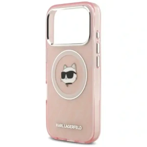 Etui Karl Lagerfeld IML Choupette Head Logo MagSafe do Apple iPhone 17 Pro różowy