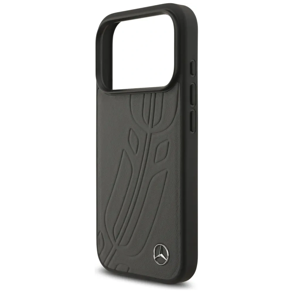 Etui Mercedes Leather Large Laurel Leave MagSafe do Apple iPhone 17 Pro antracyt