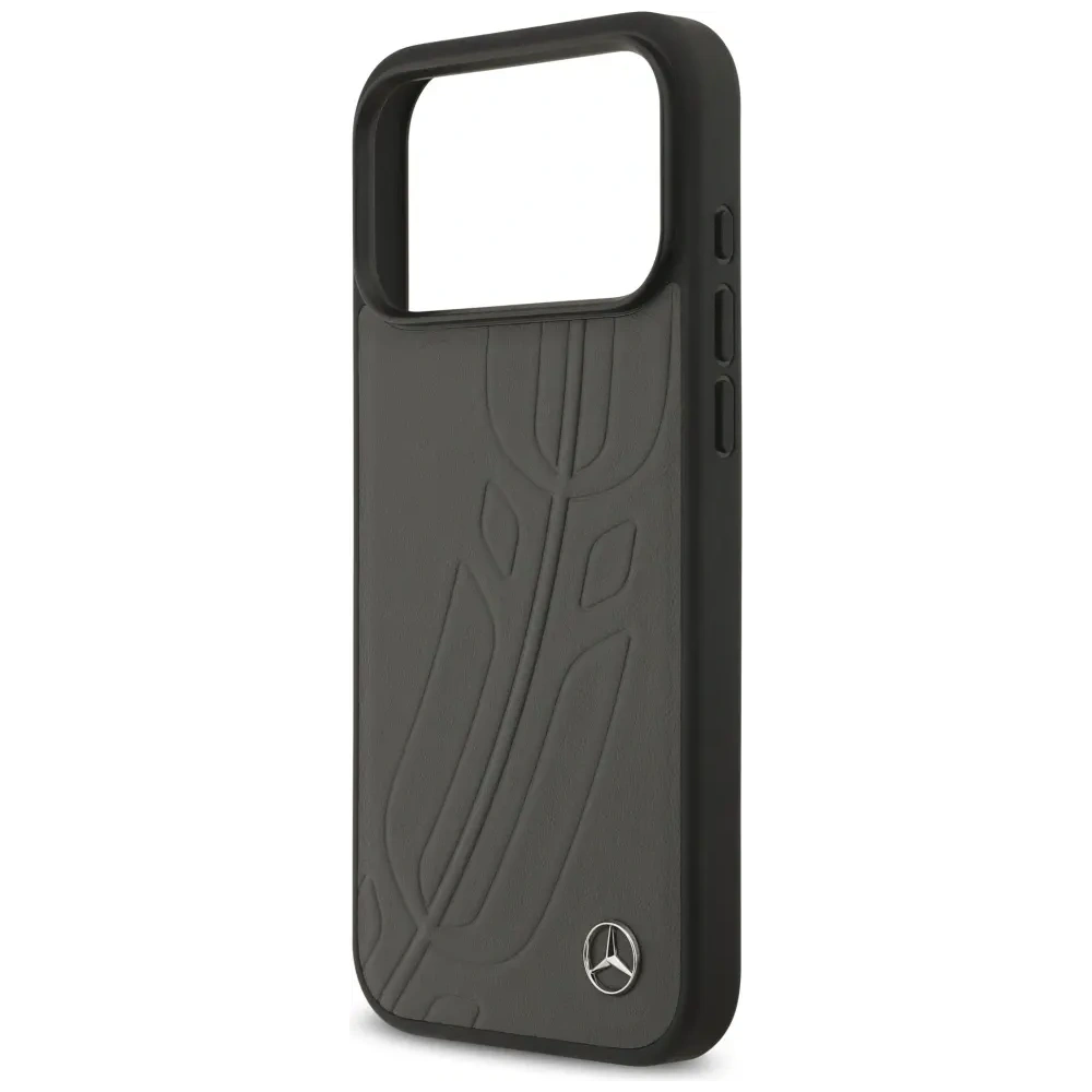 Etui Mercedes Leather Large Laurel Leave MagSafe do Apple iPhone 17 Pro Max antracyt