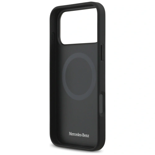 Etui Mercedes Leather Laurel Leaves Stripes MagSafe do Apple iPhone 17 Pro Max niebieski