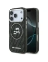 Etui Karl Lagerfeld IML Glitter Karl & Choupette Heads Logo MagSafe do Apple iPhone 17 Pro czarny