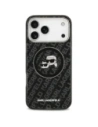 Etui Karl Lagerfeld IML Glitter Karl & Choupette Heads Logo MagSafe do Apple iPhone 17 Pro Max czarny