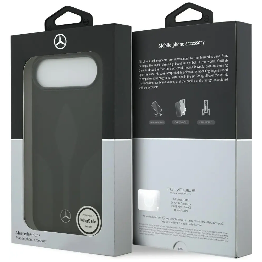 Etui Mercedes Leather The Move MagSafe do Apple iPhone 17 Air czarny