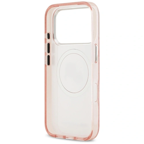 Etui Karl Lagerfeld IML Glitter Karl & Choupette Heads Logo MagSafe do Apple iPhone 17 Pro Max różowy