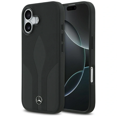 Etui Mercedes Leather The Move MagSafe do Apple iPhone 17 czarny