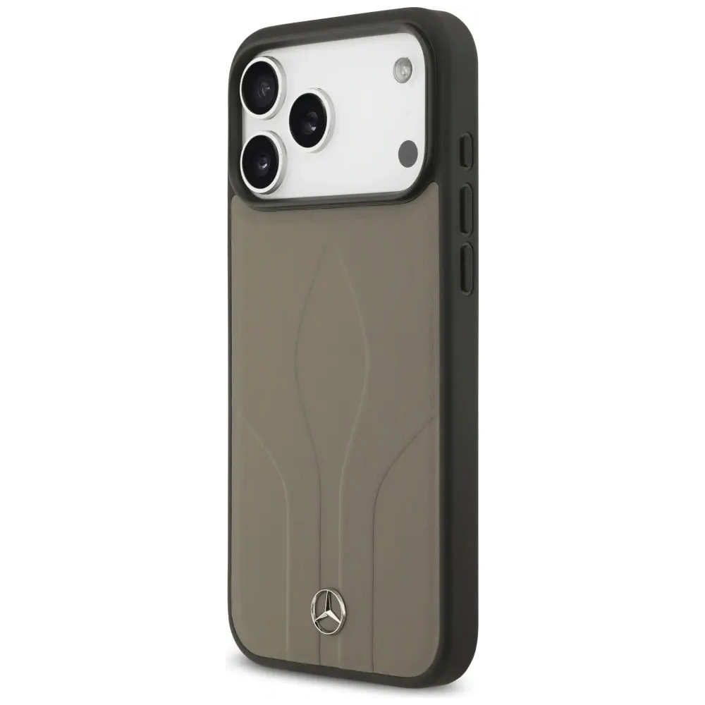 Etui Mercedes Leather The Move MagSafe do Apple iPhone 17 Pro Max taupe