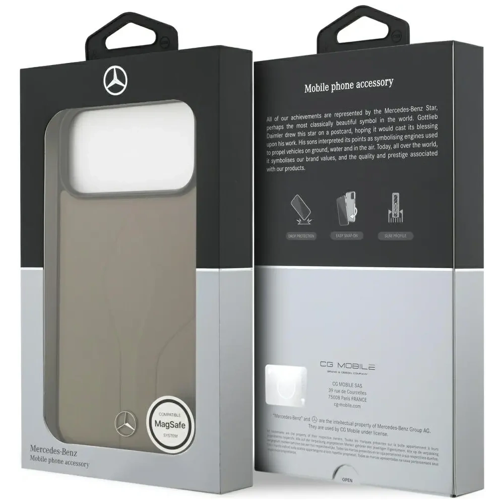 Etui Mercedes Leather The Move MagSafe do Apple iPhone 17 Pro Max taupe
