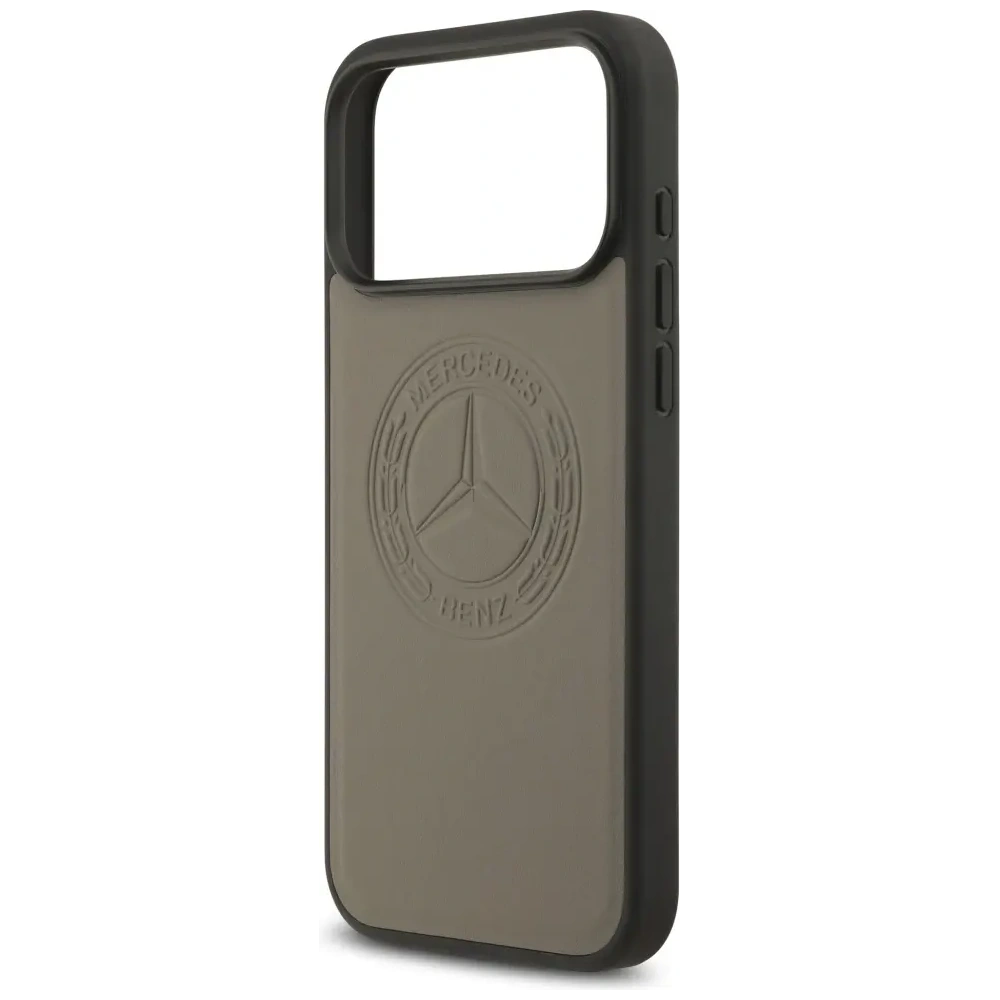 Etui Mercedes Leather Vintage Logo MagSafe do Apple iPhone 17 Pro Max taupe