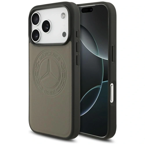 Etui Mercedes Leather Vintage Logo MagSafe do Apple iPhone 17 Pro taupe