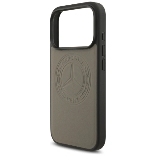 Etui Mercedes Leather Vintage Logo MagSafe do Apple iPhone 17 Pro taupe