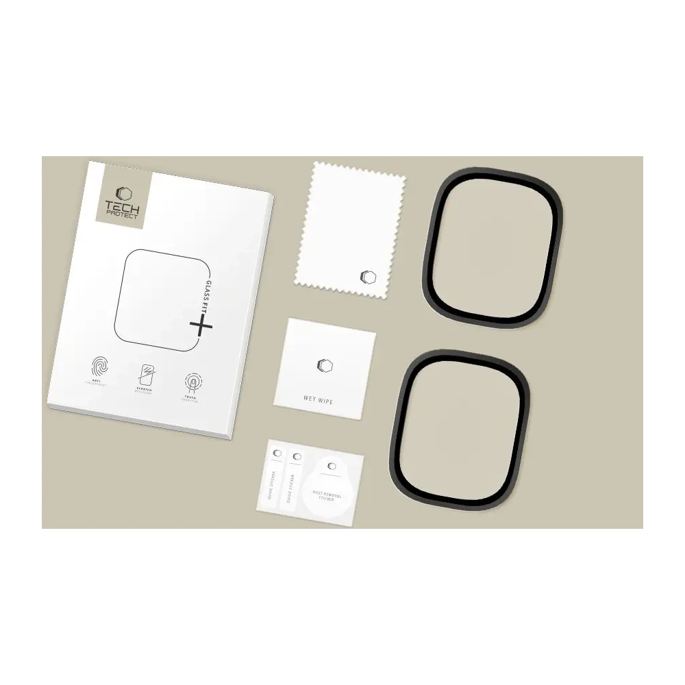 Szkło hartowane Tech-Protect Glass Ring do Apple Watch Ultra 1 / 2 / 3 49mm Black [2 PACK]