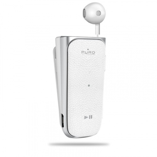 Hurtownia Puro - 8033830270680 - PUR034WHT - Wysuwana słuchawka Bluetooth PURO Pod Rollup z klipsem (biały) - B2B homescreen