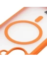 Etui z pierścieniem magnetycznym Bizon Case MatteO do Apple iPhone 17 przydymione-pomarańczowe
